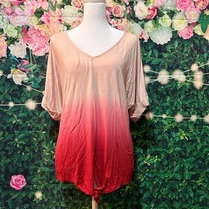 Gradient Pink and Cream Women's Top